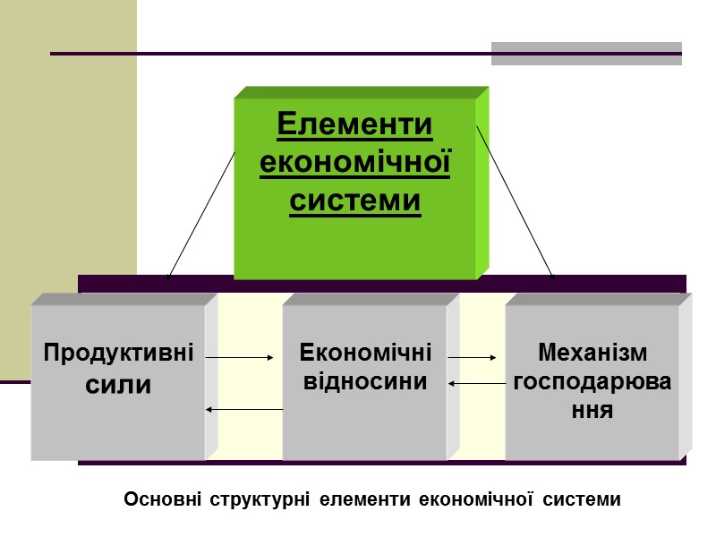 Основні структурні елементи економічної системи